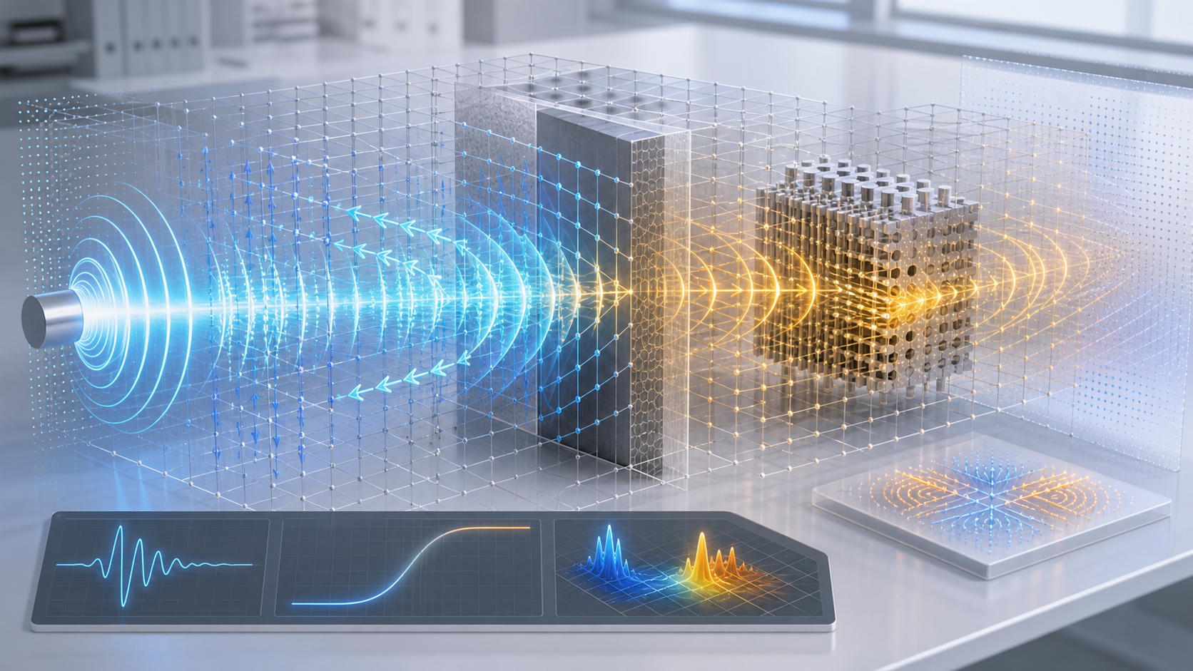 Yee-grid FDTD material interface and near-field