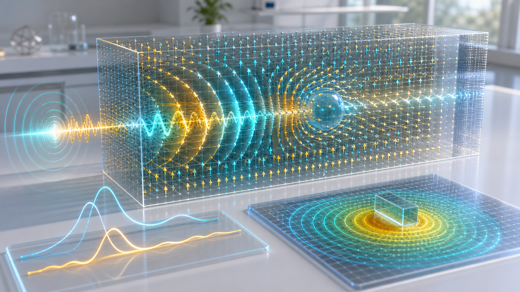 FDTD source-profile pulse evolution and field scattering